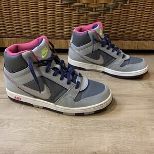 Nike Air Prestige 3 III High Women’s Size 9.5 Leather Gray Volt Pink 407363-013
